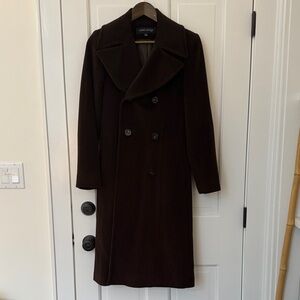 Women's Brown Double-Breasted Coat